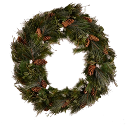 5' Pine Wreath with Pinecones