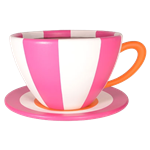 Oversized Teacup - Pink & White Stripe