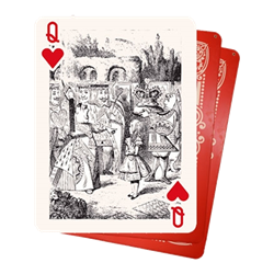 Set of (3) Flying Cards - Queen of Hearts