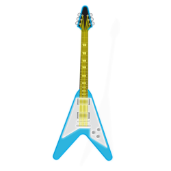 Oversized Guitar LED Neon - Blue