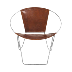 Leather Ring Chair - Brown