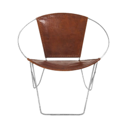 Leather Ring Chair - Brown