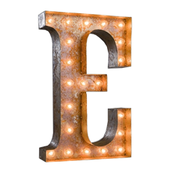 Vintage Marquee Letter - E