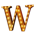 Vintage Marquee Letter - W