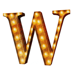 Vintage Marquee Letter - W