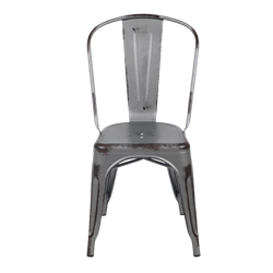 Distressed Gunmetal Bistro Chair
