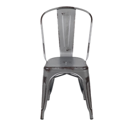 Distressed Gunmetal Bistro Chair