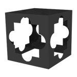 Black Acrylic Cube Table