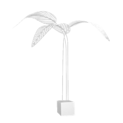 White Palm Leaf Trio