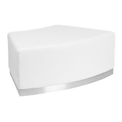 White Curved Bench