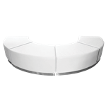 White Half Round Bench