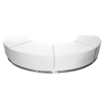White Half Round Bench