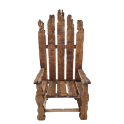Hand Carved Wooden Throne Chair