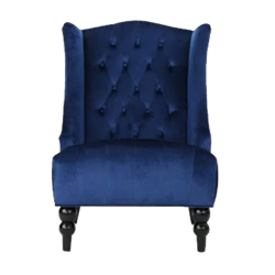 Blue Velvet Wingback Chair