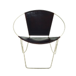 Leather Ring Chair - Black