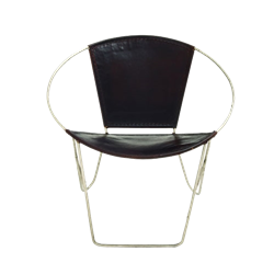 Leather Ring Chair - Black