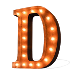 Vintage Marquee Letter - D