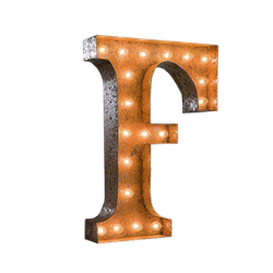 Vintage Marquee Letter - F