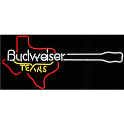 Budweiser Texas Guitar Beer Neon