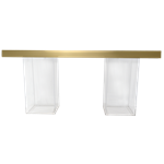 Gold Mirrored Column Table - Clear