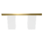 Gold Mirrored Column Table - White