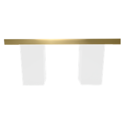 Gold Mirrored Column Table - White