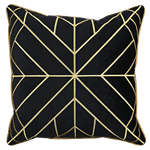 Black Art Deco Pillow