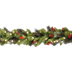 9' Spruce Garland - Lighted and Battery Operated