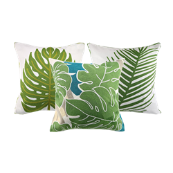 Set of (3) Tropical Leaf Pillows