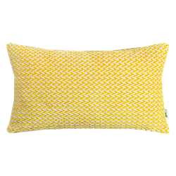 Yellow and White Lumbar Pillow