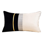 Black with Gold Stripe Lumbar Pillow