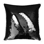 Black and Silver Mermaid Sequin Pillow