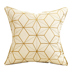 White and Gold Diamond Velvet Pillow