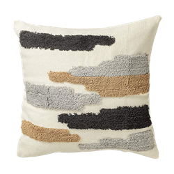 Grey and Coffee Tufted Pillow