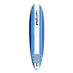 Blue and White Striped Surfboard