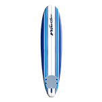 Blue and White Striped Surfboard