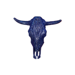 Cow Skull - Blue Glitter