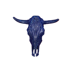 Cow Skull - Blue Glitter