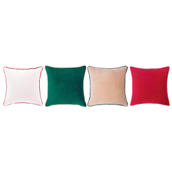 Set of (4) Velvet Christmas Pillows