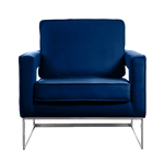 Thompson Arm Chair - Navy with Silver