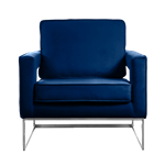 Thompson Arm Chair - Navy with Silver