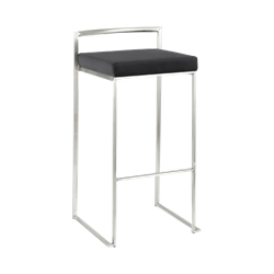 Black Velvet - Silver Bar Stool