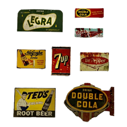 Set of Vintage Metal Soda Signs