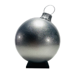 Oversized Ornament - Silver with Silver Cap