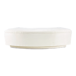 White Suede Curved Bench