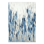 Blue and White Abstract Rug 8' x 10'