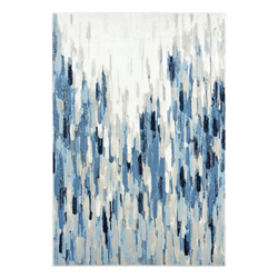 Blue and White Abstract Rug 8' x 10'