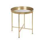 Gold Tray Mirrored End Table