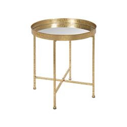 Gold Tray Mirrored End Table