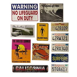 Set of California Surf Metal Signs